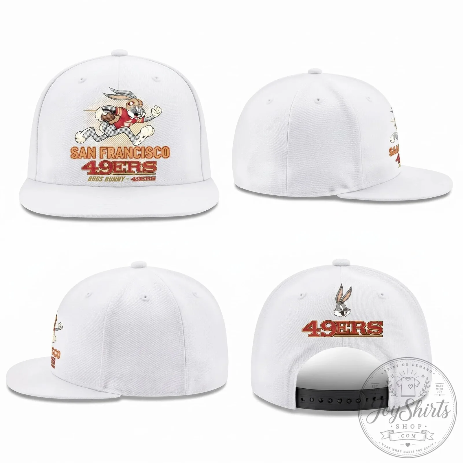San Francisco 49ers Bugs Bunny Football Flat Bill Cap Hat 11 San Francisco 49ers Bugs Bunny Football Flat Bill Cap Hat