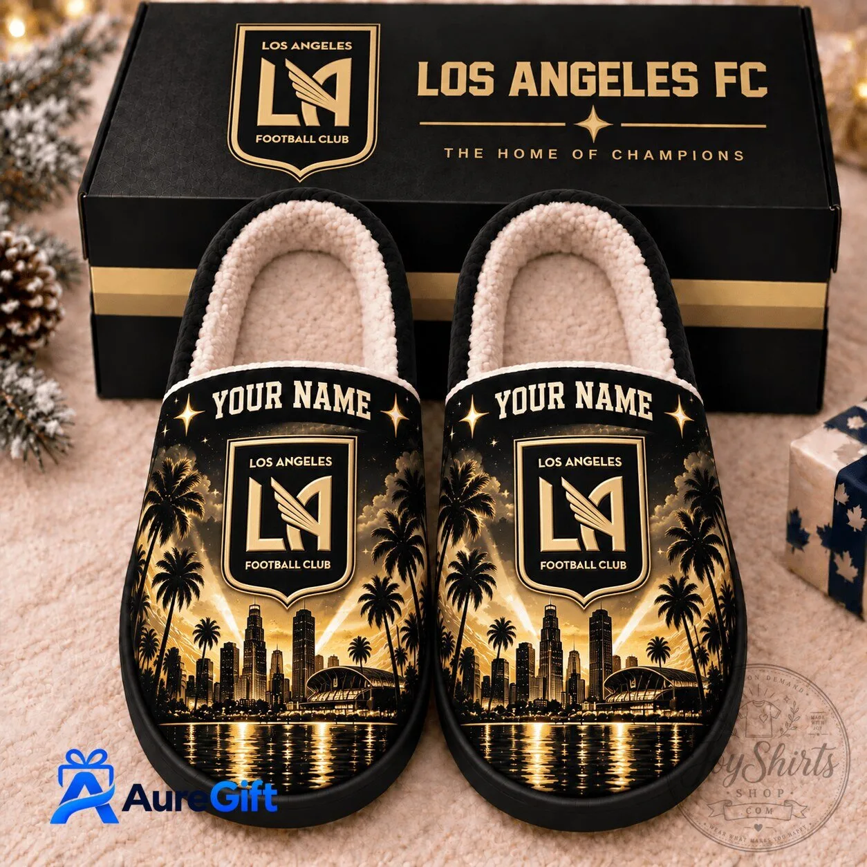 Los Angeles FC Personalized Football Club Slippers