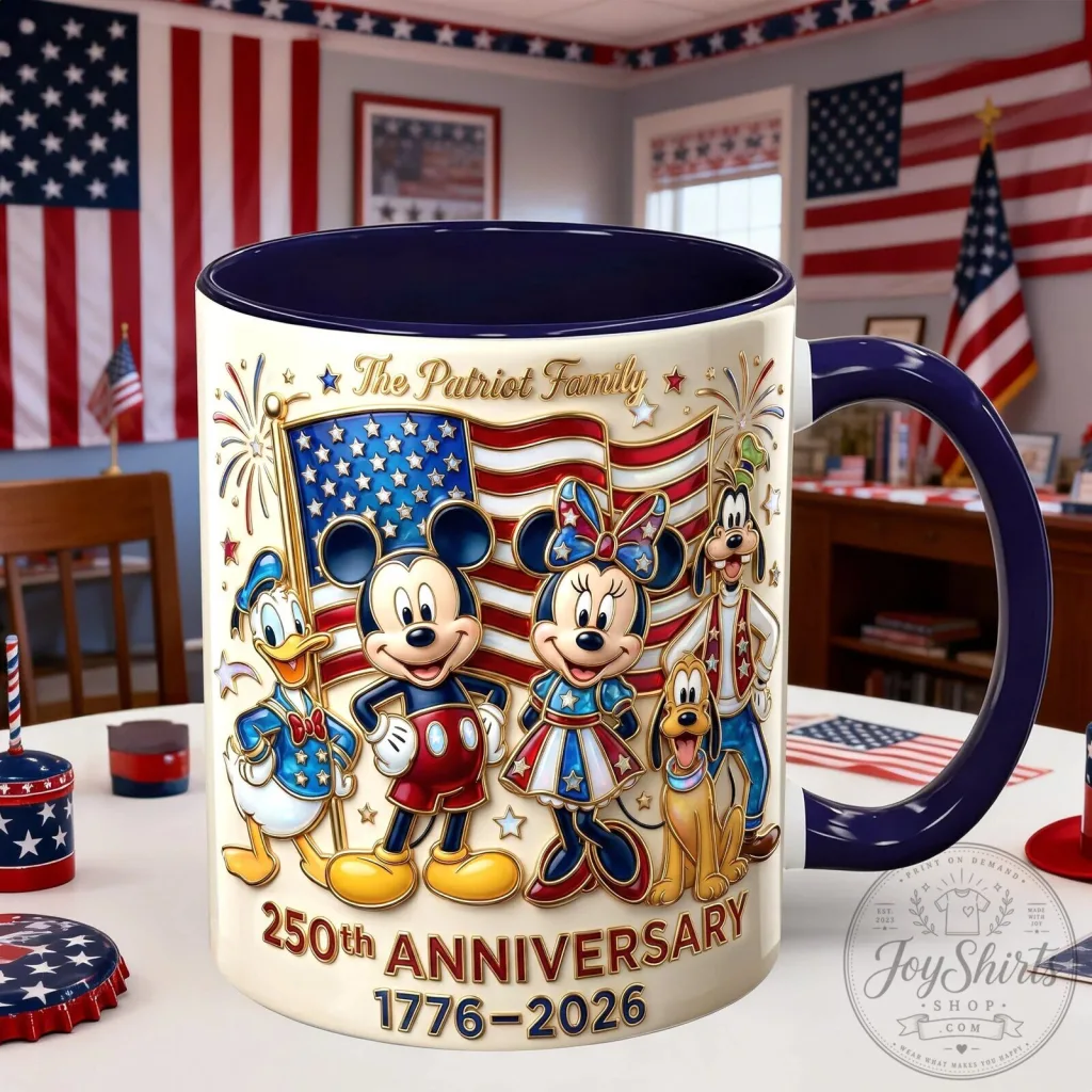 Disney Mickey and Minnie Mouse 250th Anniversary Patriotic Coffee Mug