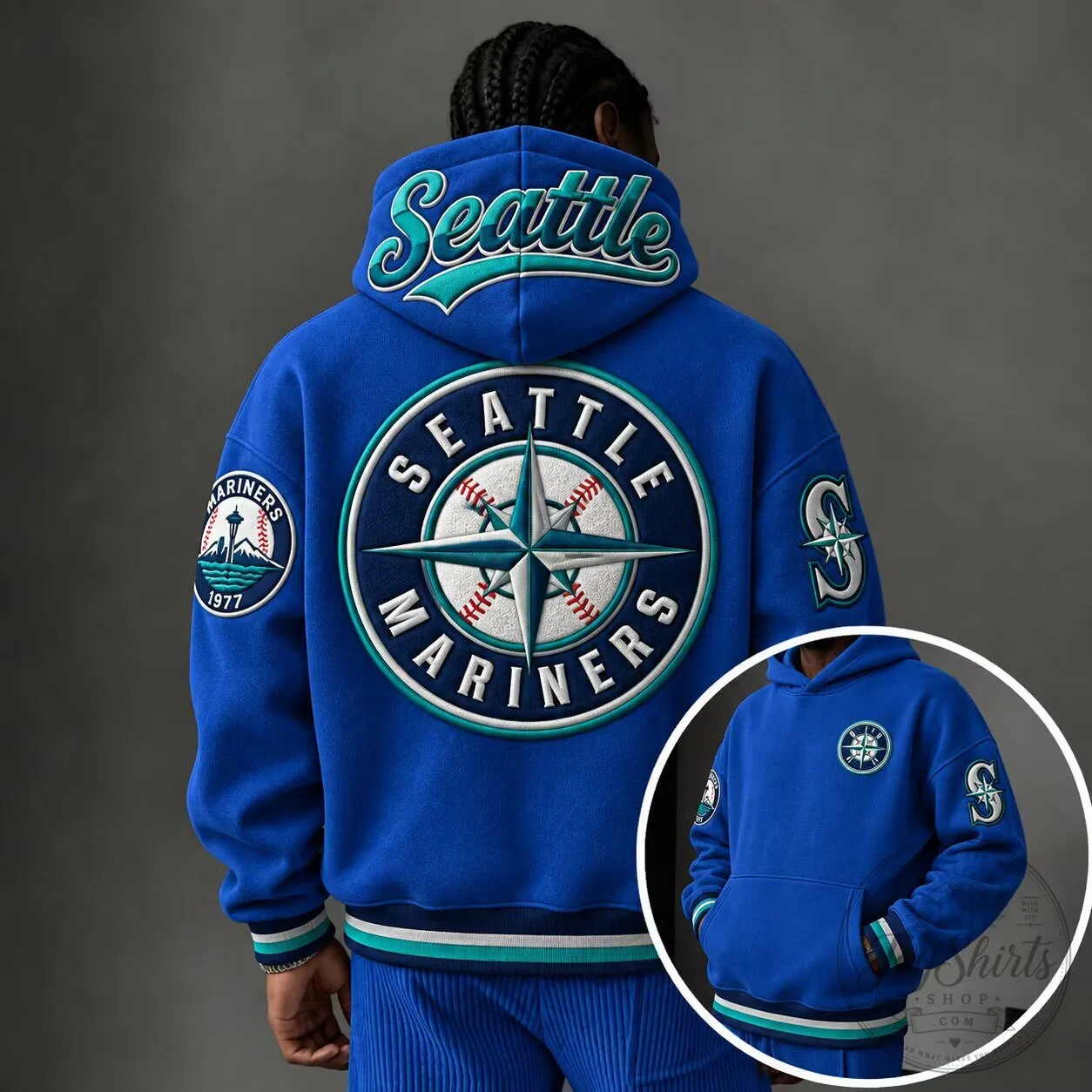 Hoodie Featuring the Logo of the Seattle Mariners MLB Team