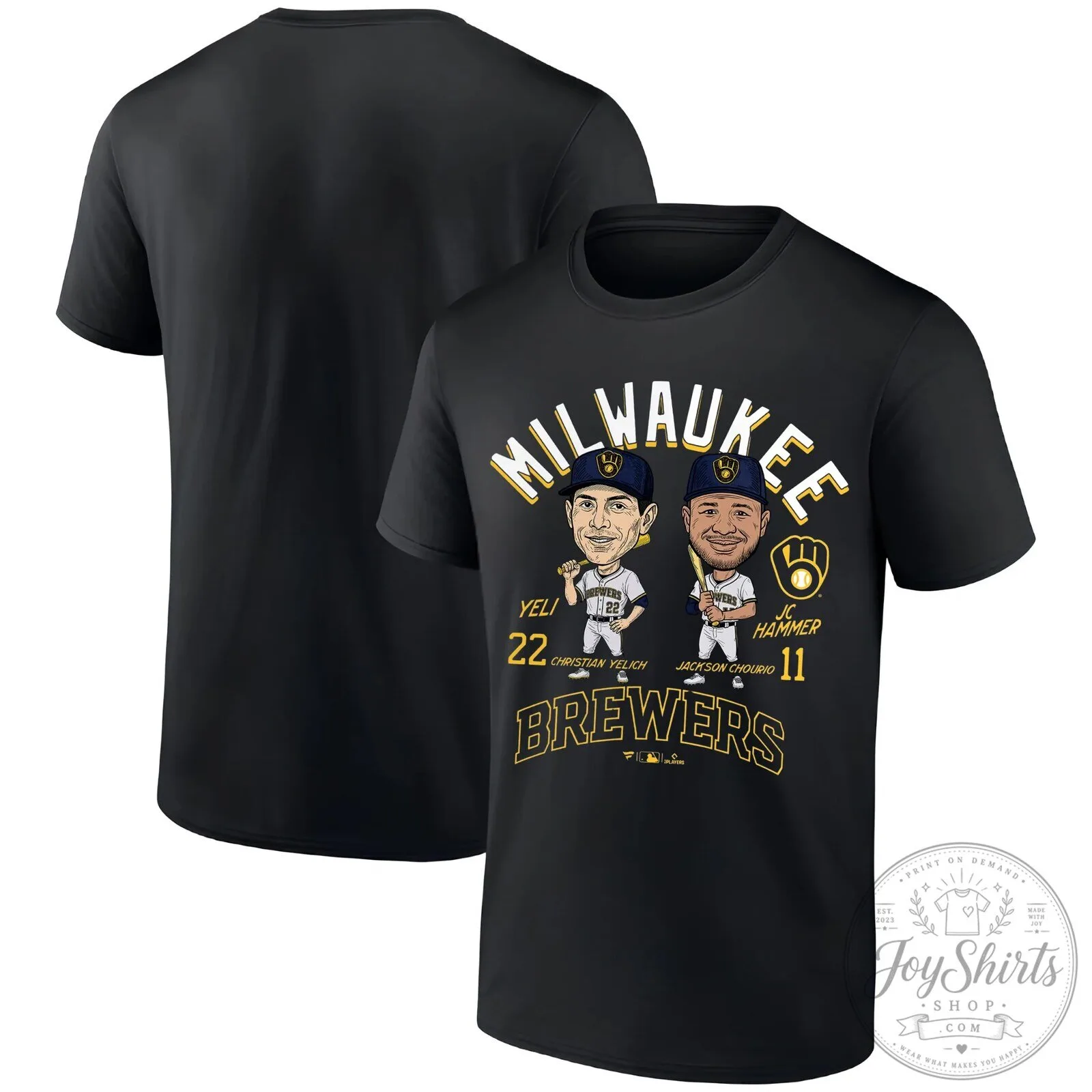 Milwaukee Brewers Christian Yelich and Jackson Chourio Player Duo T-Shirt