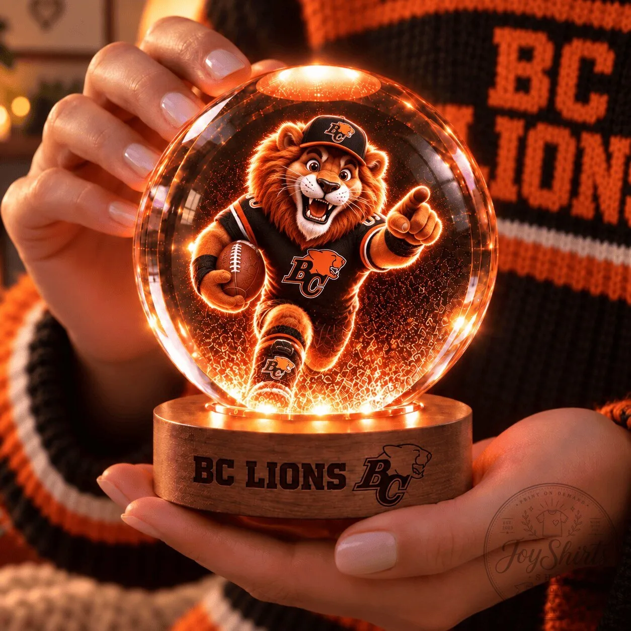 BC Lions Canadian Football League Mascot Crystal Ball Night Light