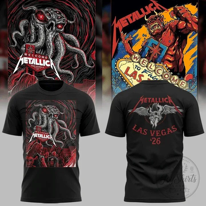 2026 Las Vegas Concert Tour T-Shirt for Metallica’s Life Burns Faster