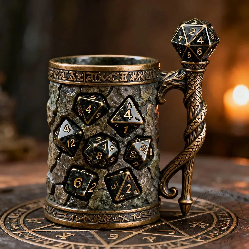 Dungeons and Dragons Dice Set Dragon Mage Coffee Mug