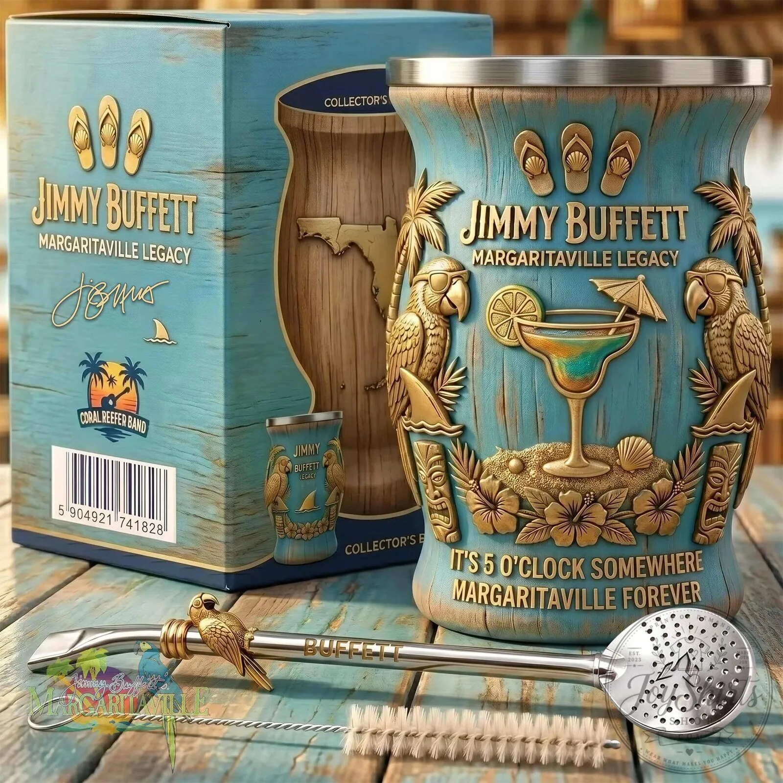 Jimmy Buffett Margaritaville Legacy Stainless Steel Yerba Mate Cup Set 1 Jimmy Buffett Margaritaville Legacy Stainless Steel Yerba Mate Cup Set