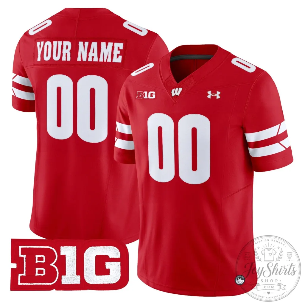 Wisconsin Badgers Big Ten Conference Custom Football Jersey