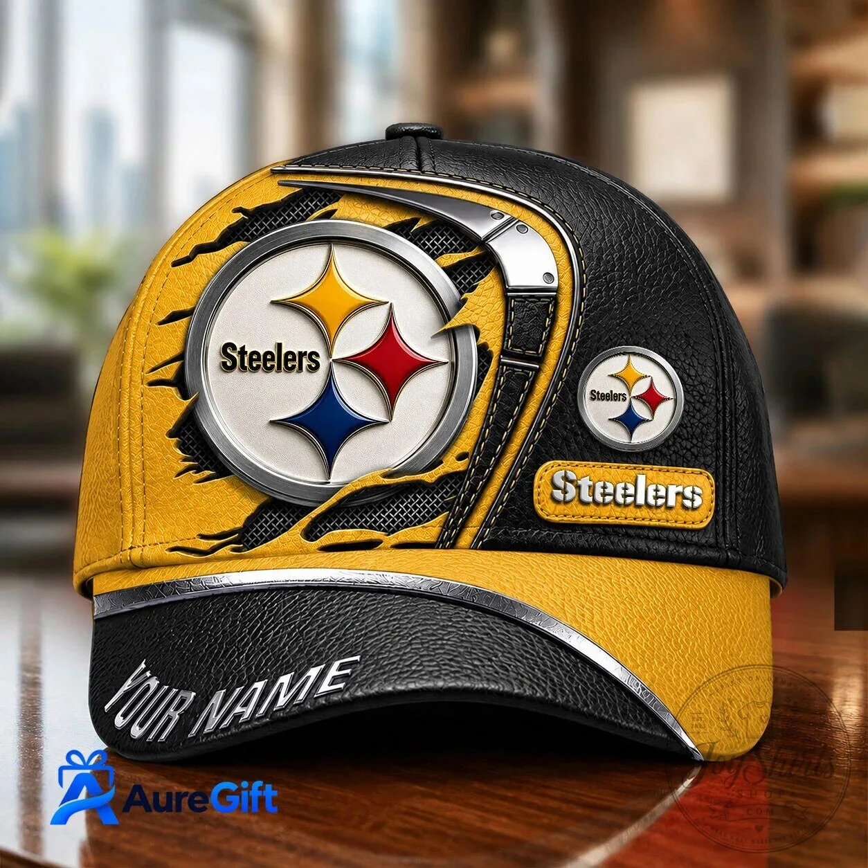 Pittsburgh Steelers Personalized Black and Yellow Baseball Cap Hat 2 Pittsburgh Steelers Personalized Black and Yellow Baseball Cap Hat