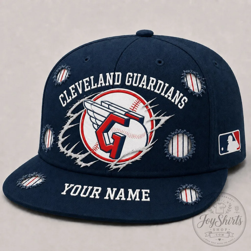 Cleveland Guardians Baseball Team Personalized Distressed Snapback Cap Hat Cleveland Guardians Baseball Team Personalized Distressed Snapback Cap Hat