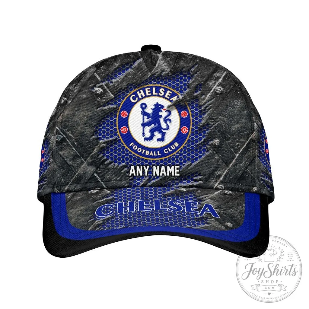 Chelsea Football Club Personalized Name Blue Hexagon Pattern Cap Hat 1 Chelsea Football Club Personalized Name Blue Hexagon Pattern Cap Hat