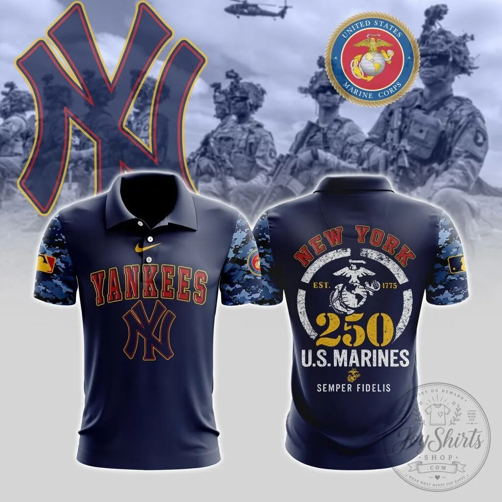 New York Yankees United States Marine Corps 250th Birthday Polo Shirt
