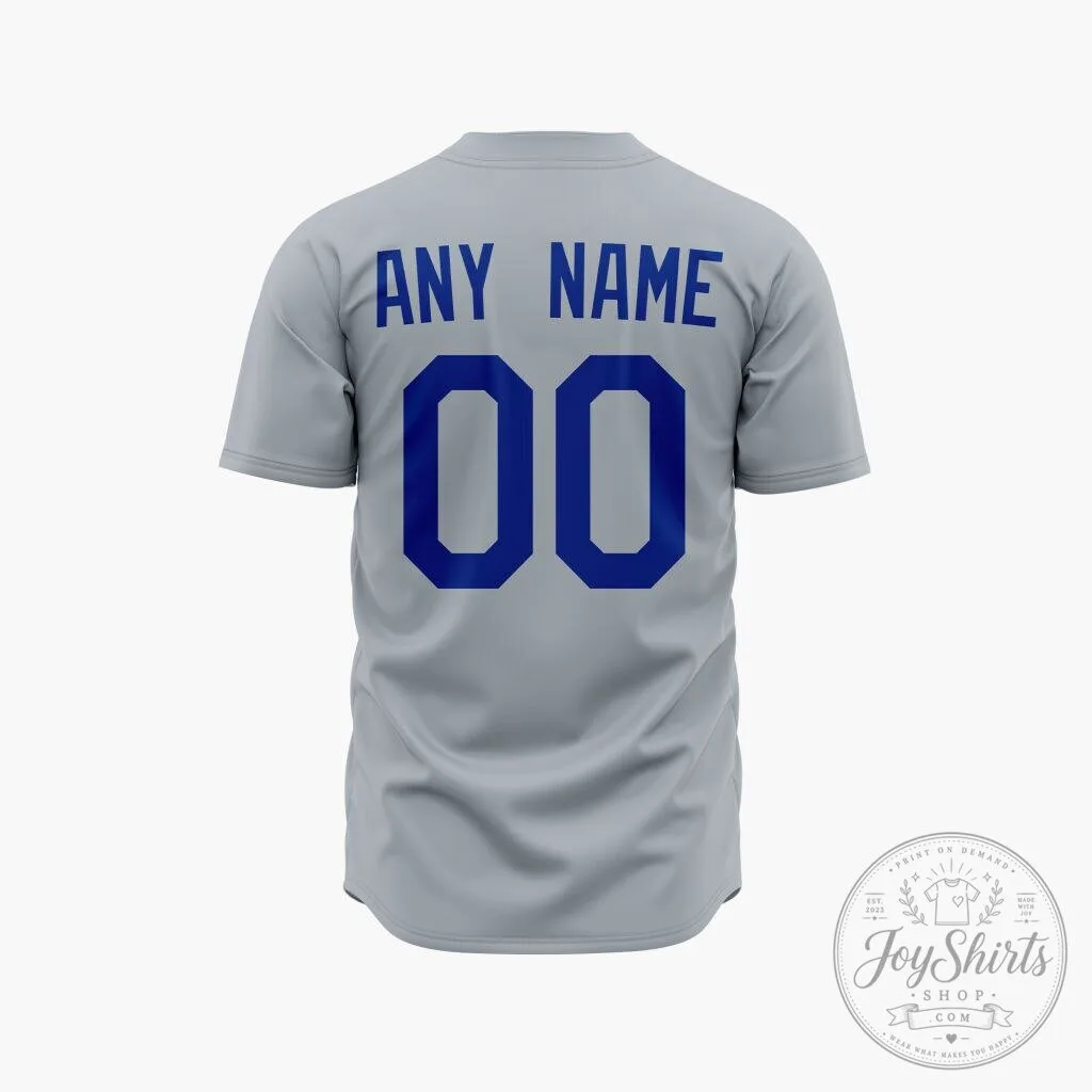 Brooklyn Dodgers Personalized Grey Vintage Baseball Jersey 5 Brooklyn Dodgers Personalized Grey Vintage Baseball Jersey