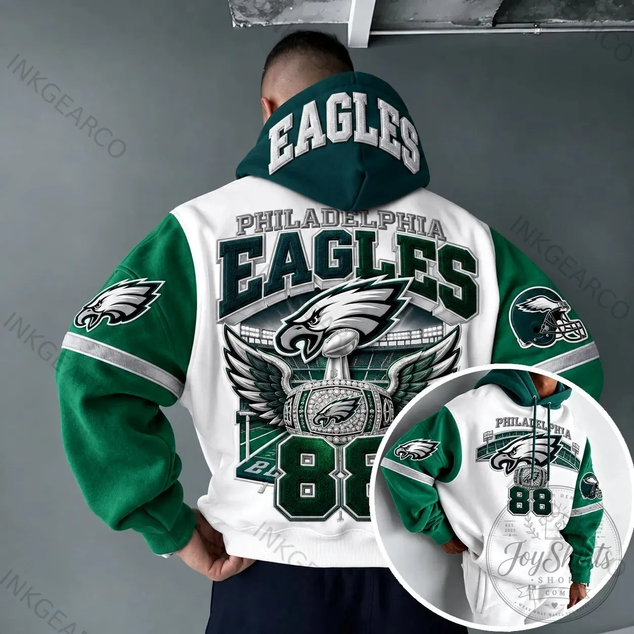 Rugby Style Hoodie Celebrating Philadelphia Eagles Super Bowl LII Championship