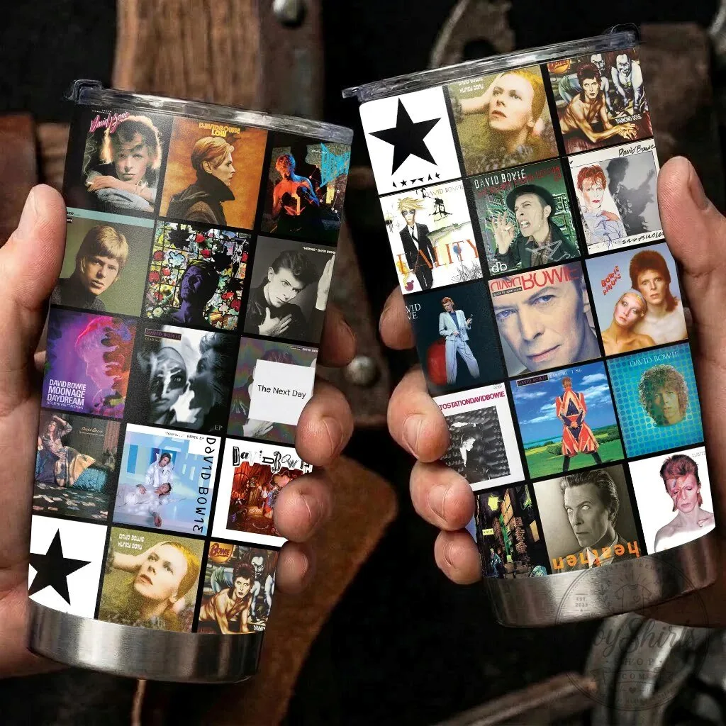 David Bowie Album Covers Collage Stainless Steel Insulated Tumbler