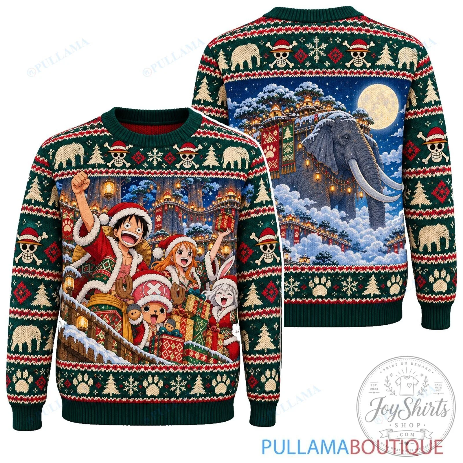 One Piece Zou Winter Tribe Festival Ugly Christmas Sweater