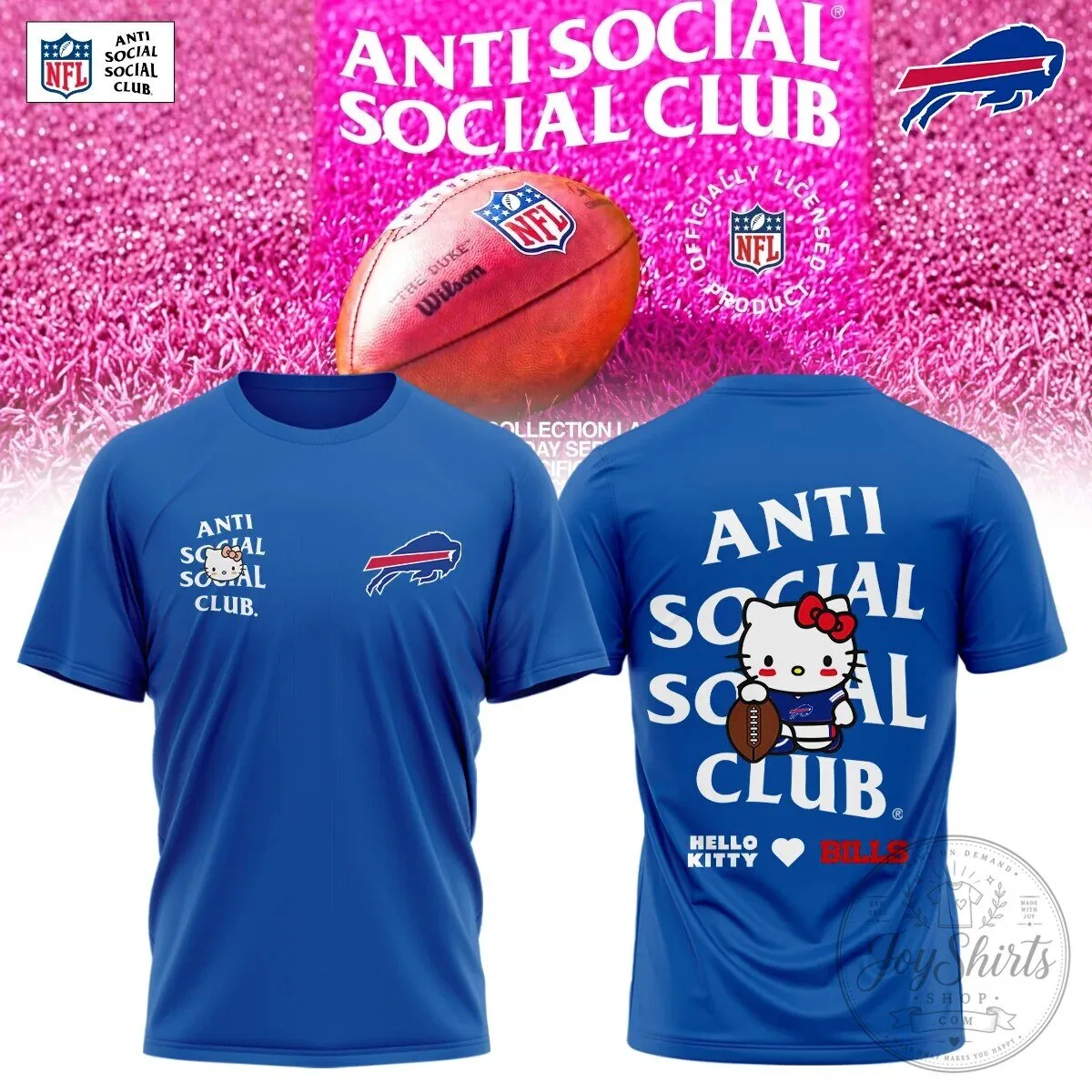 Anti Social Social Club Hello Kitty NFL Football Teams Blue T-Shirt 11 Anti Social Social Club Hello Kitty NFL Football Teams Blue T-Shirt