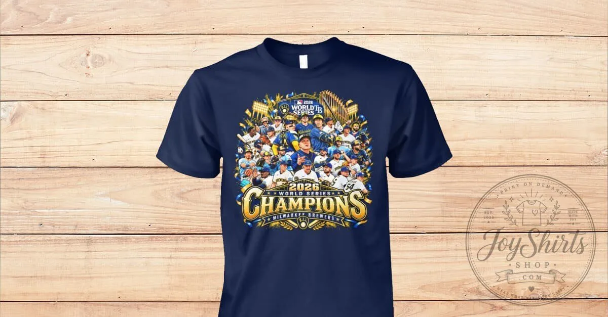 Milwaukee Brewers 2026 World Series Champions Celebration Navy Blue T-Shirt