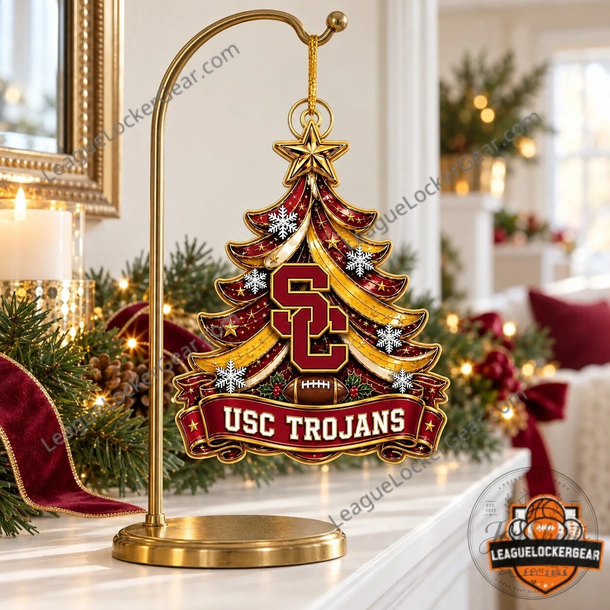 University of Southern California Trojans Christmas Tree Holiday Ornament