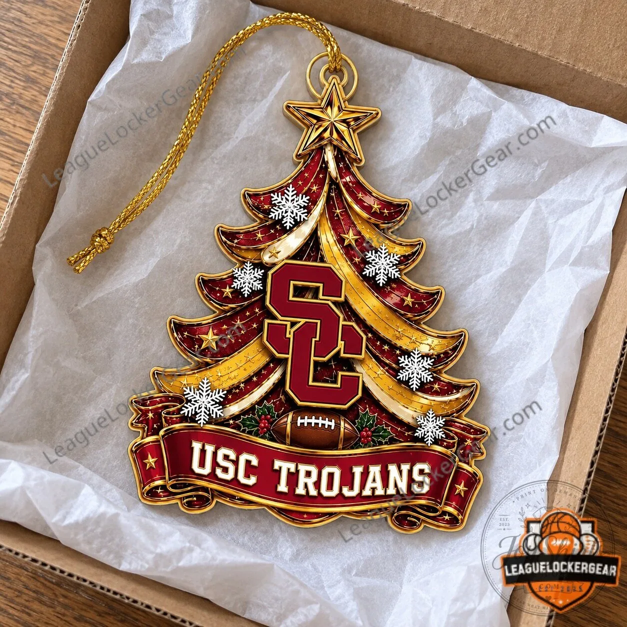 University of Southern California Trojans Christmas Tree Holiday Ornament 10 University of Southern California Trojans Christmas Tree Holiday Ornament