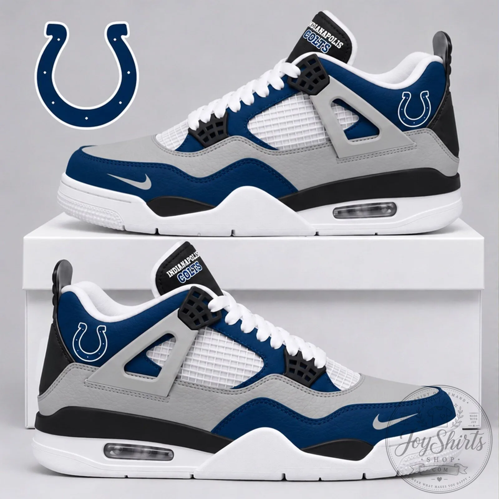 Indianapolis Colts National Football League Team Air Jordan 4 Sneakers