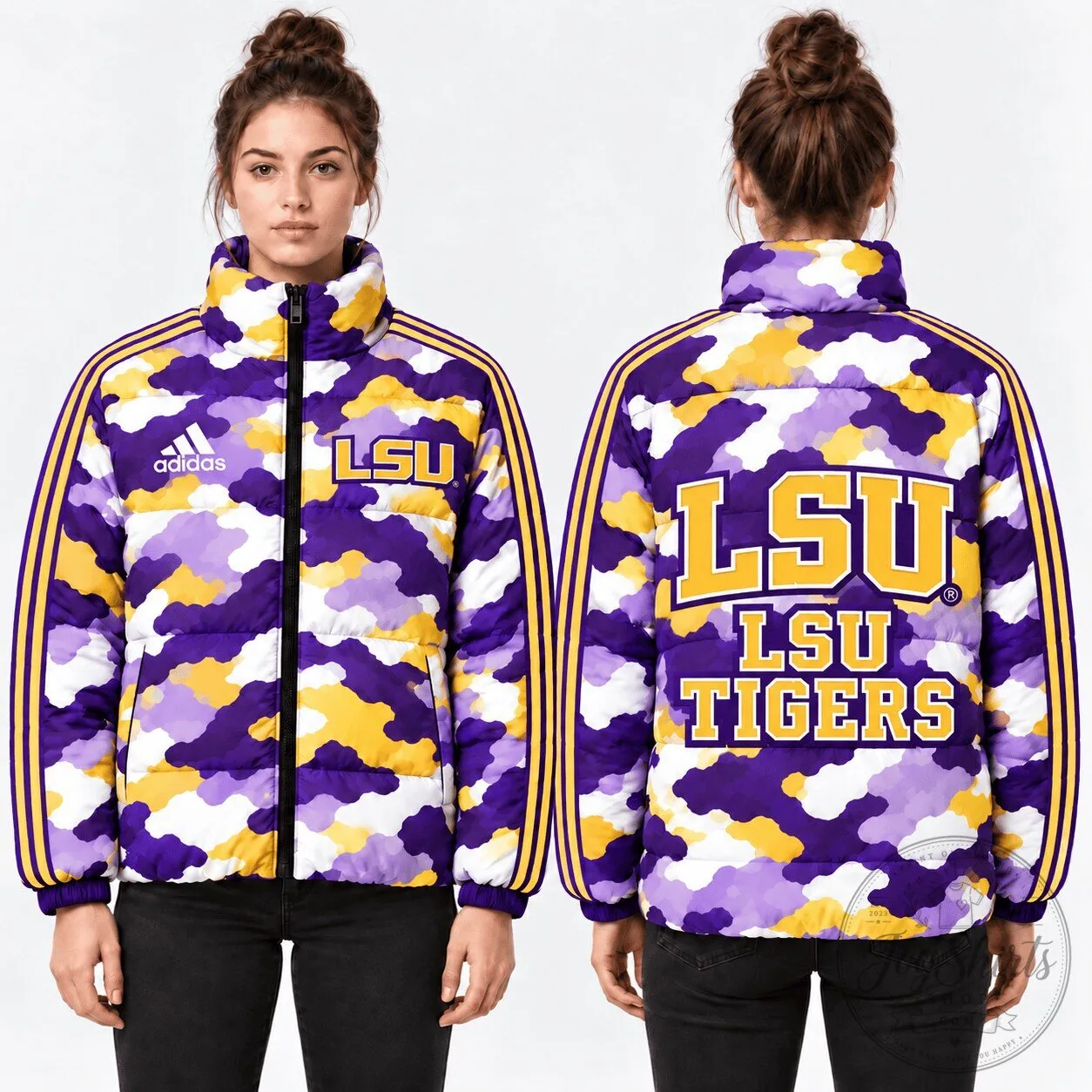 Louisiana State University Tigers Bold Fusion Camouflage Puffer Jacket